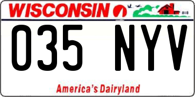 WI license plate 035NYV