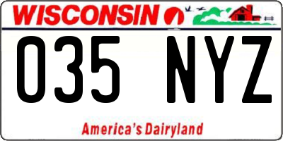 WI license plate 035NYZ