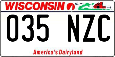 WI license plate 035NZC