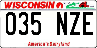 WI license plate 035NZE