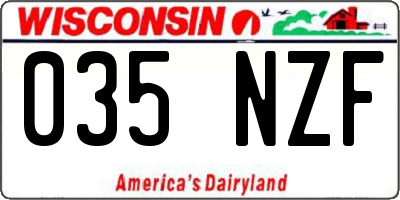 WI license plate 035NZF