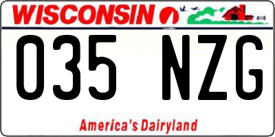 WI license plate 035NZG