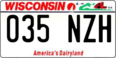 WI license plate 035NZH