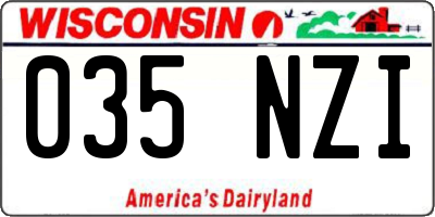 WI license plate 035NZI