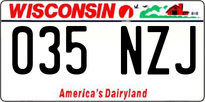 WI license plate 035NZJ