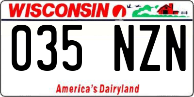WI license plate 035NZN