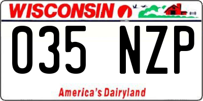 WI license plate 035NZP