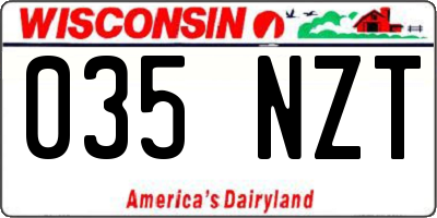 WI license plate 035NZT