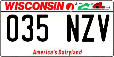 WI license plate 035NZV