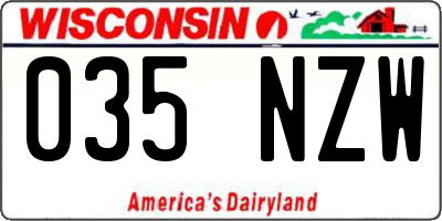 WI license plate 035NZW