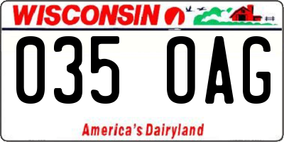 WI license plate 035OAG