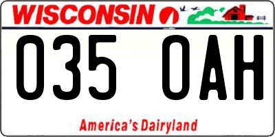 WI license plate 035OAH