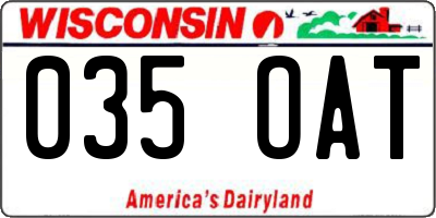 WI license plate 035OAT