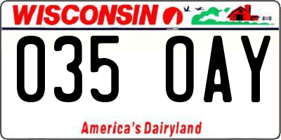 WI license plate 035OAY