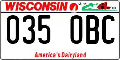 WI license plate 035OBC