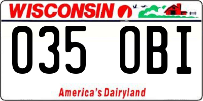 WI license plate 035OBI