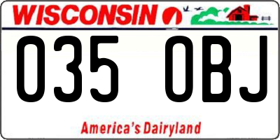 WI license plate 035OBJ