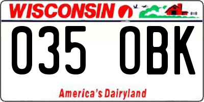WI license plate 035OBK