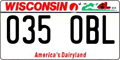 WI license plate 035OBL