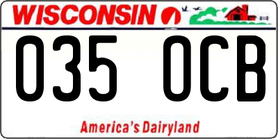 WI license plate 035OCB