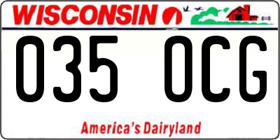 WI license plate 035OCG