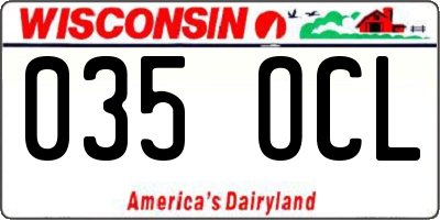 WI license plate 035OCL