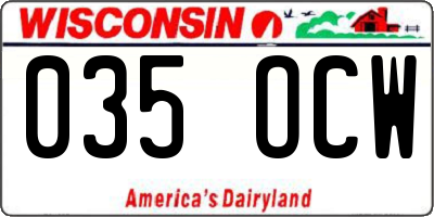 WI license plate 035OCW