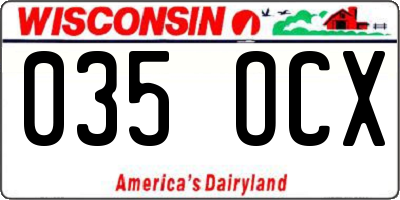 WI license plate 035OCX
