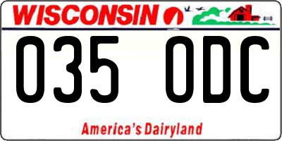 WI license plate 035ODC