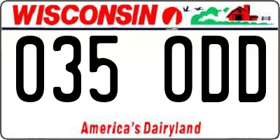 WI license plate 035ODD