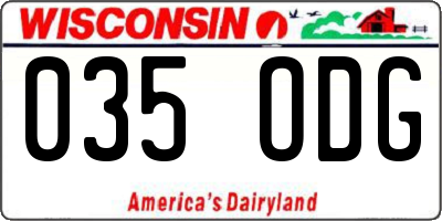 WI license plate 035ODG