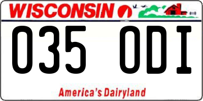 WI license plate 035ODI