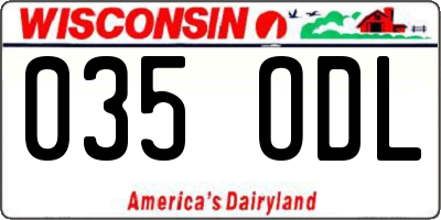 WI license plate 035ODL