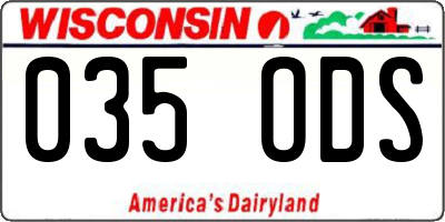 WI license plate 035ODS