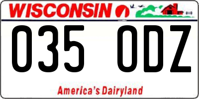 WI license plate 035ODZ