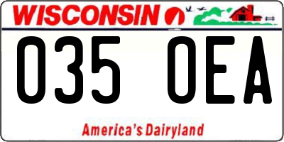 WI license plate 035OEA
