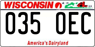 WI license plate 035OEC