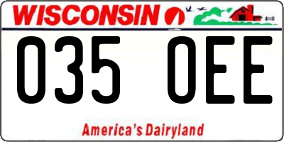 WI license plate 035OEE