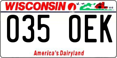 WI license plate 035OEK