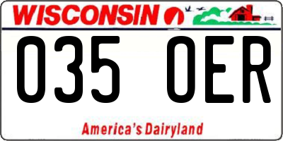 WI license plate 035OER