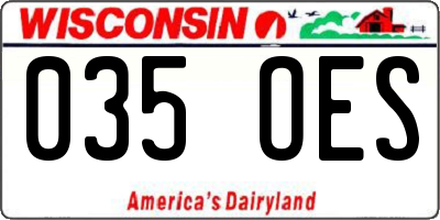 WI license plate 035OES