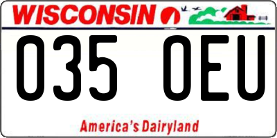 WI license plate 035OEU