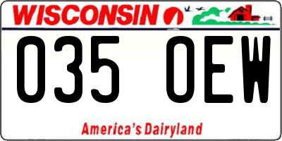 WI license plate 035OEW