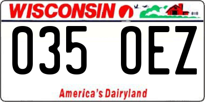WI license plate 035OEZ