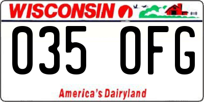 WI license plate 035OFG