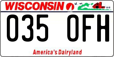 WI license plate 035OFH