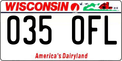 WI license plate 035OFL