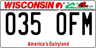 WI license plate 035OFM