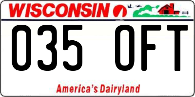 WI license plate 035OFT