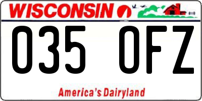 WI license plate 035OFZ